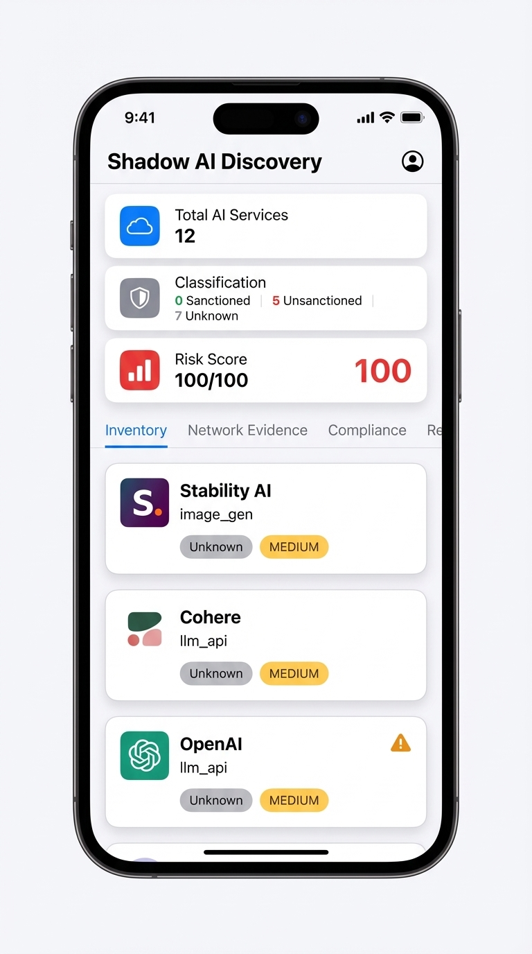 Shadow AI Discovery Dashboard